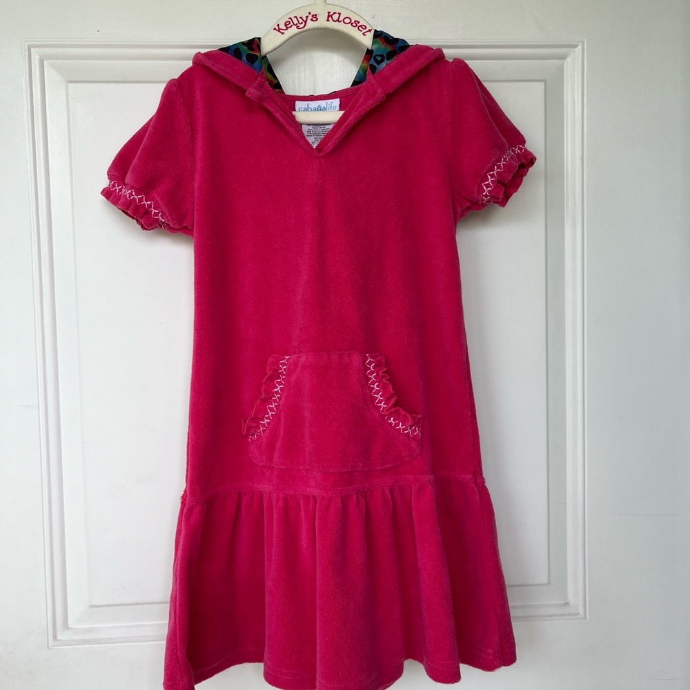 •Cabana Life• Bright Pink Terry Cloth Swimsuit Cover-Up - Size 6X